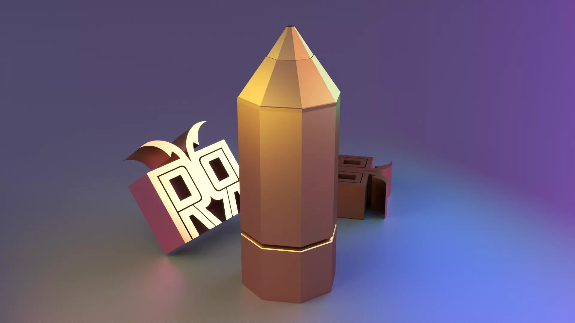 Standing Pencil Decor 3D print model_0