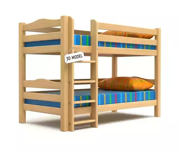 Kids Bunk Bed 3D model