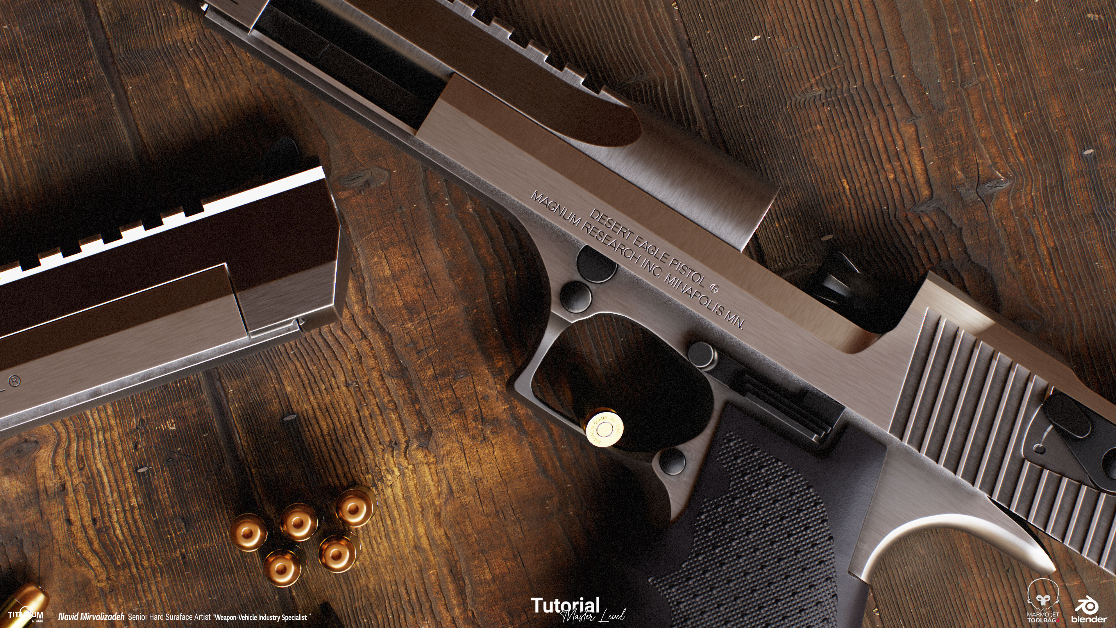 Game Ready Desert Eagle Low-poly 3D model_4