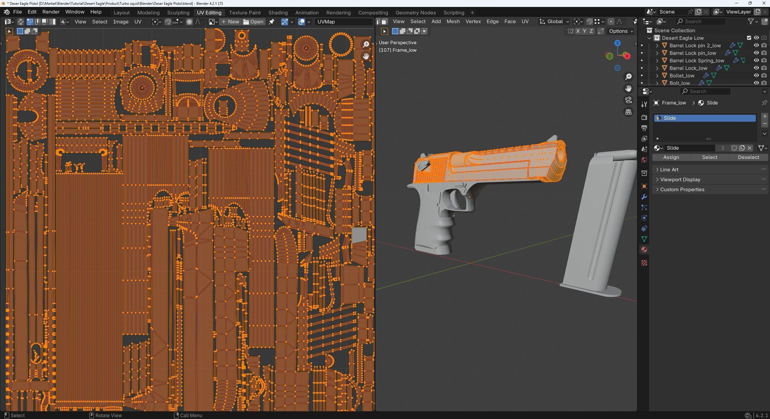Game Ready Desert Eagle Low-poly 3D model_12