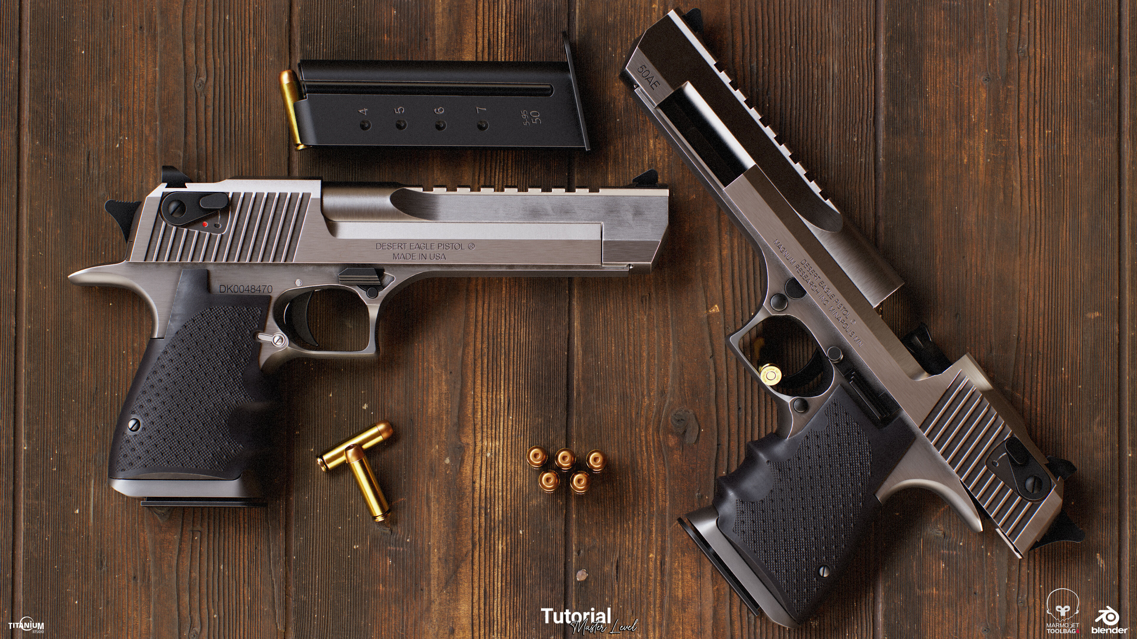 Game Ready Desert Eagle Low-poly 3D model_3