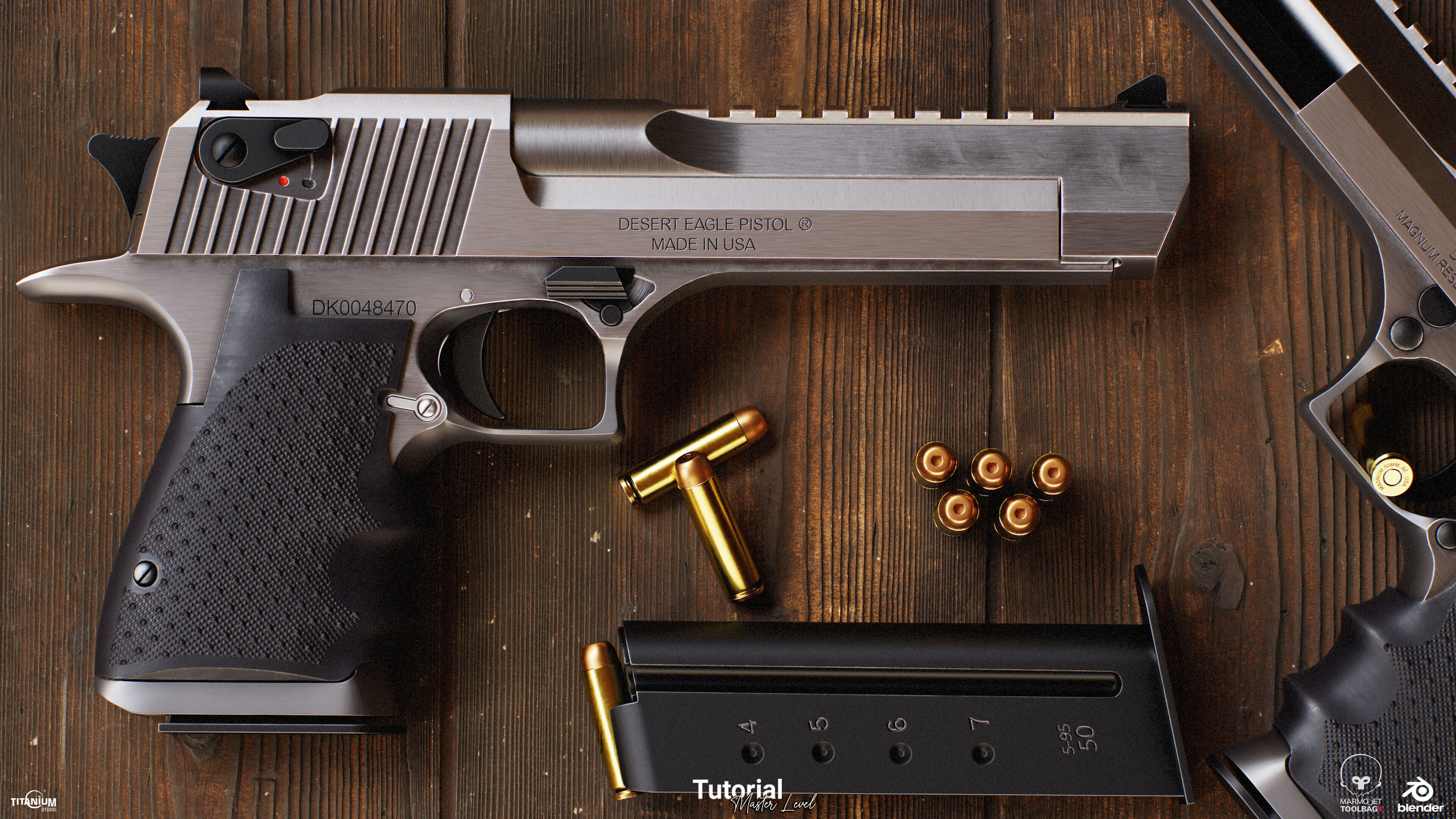 Game Ready Desert Eagle Low-poly 3D model_5