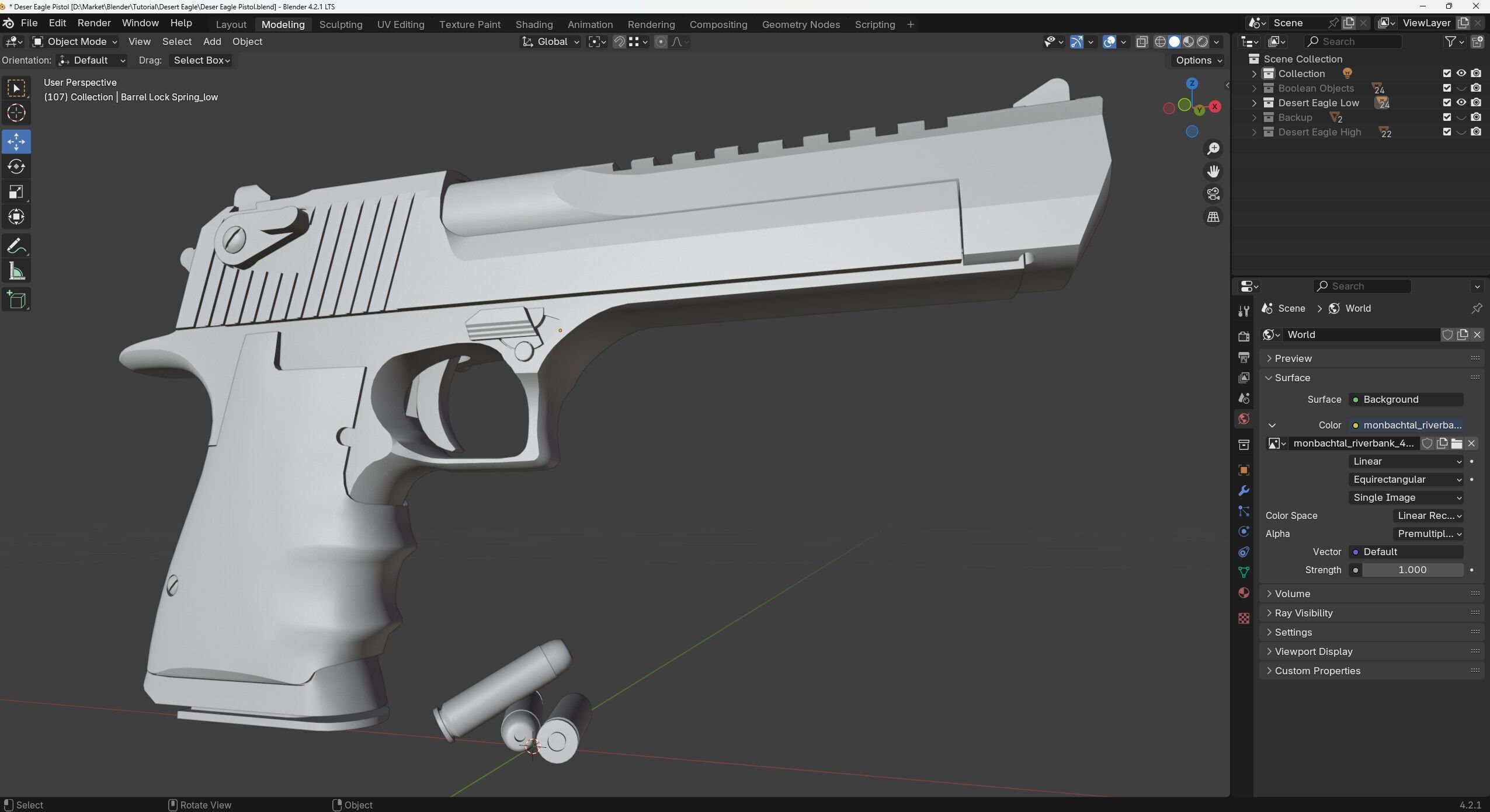 Game Ready Desert Eagle Low-poly 3D model_11
