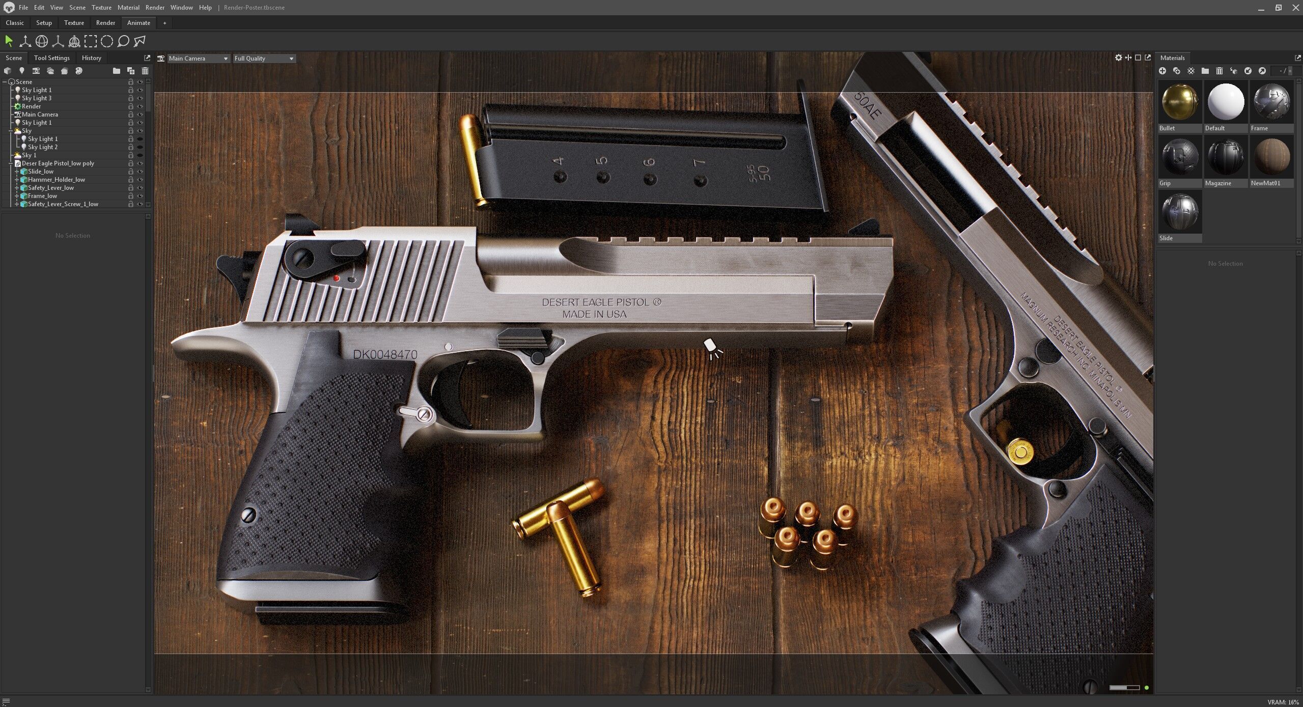 Game Ready Desert Eagle Low-poly 3D model_8