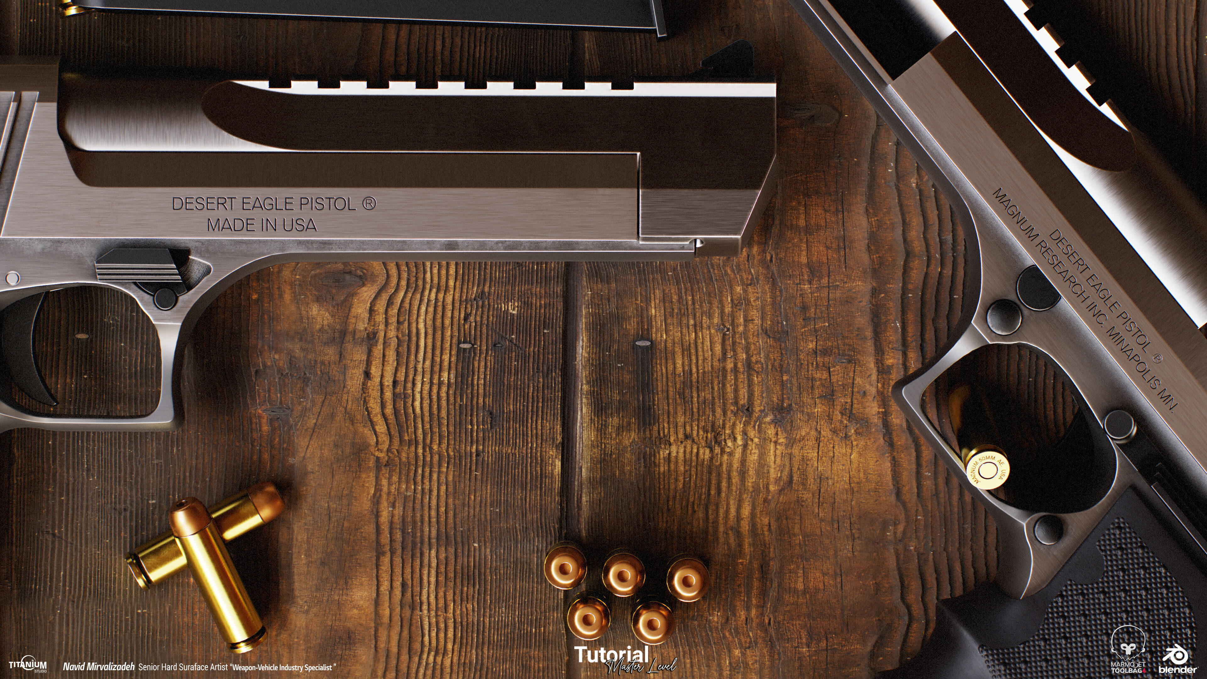 Game Ready Desert Eagle Low-poly 3D model_6