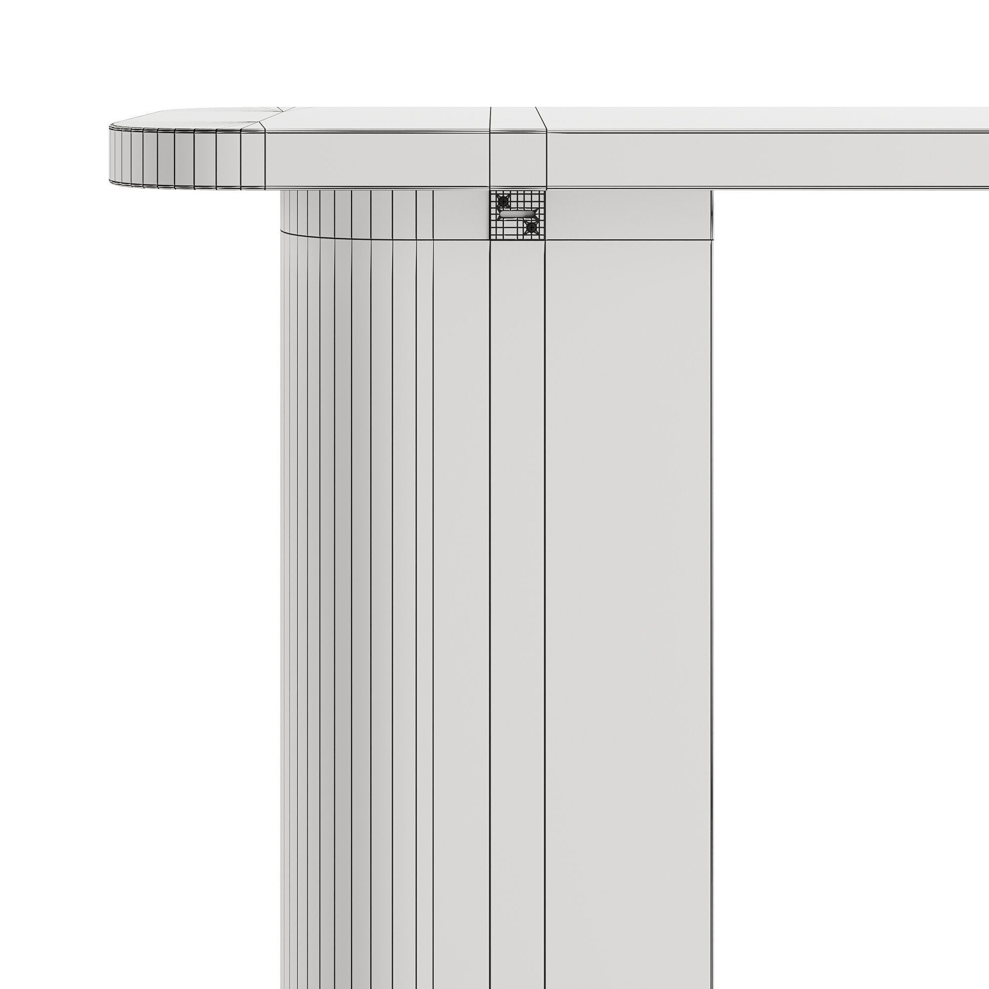 Keravat Dark Brown Wood Console Table 3D model_6