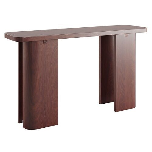 Keravat Dark Brown Wood Console Table 3D model