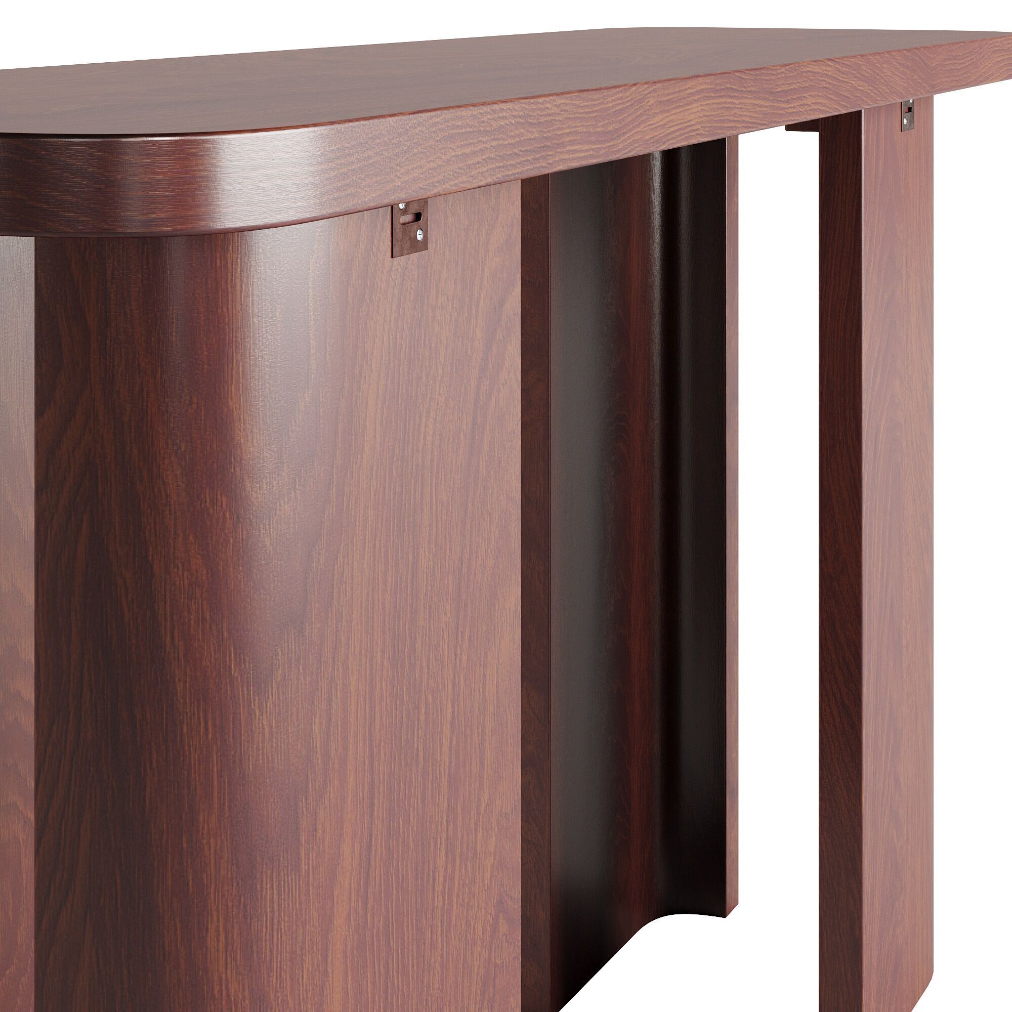 Keravat Dark Brown Wood Console Table 3D model_7
