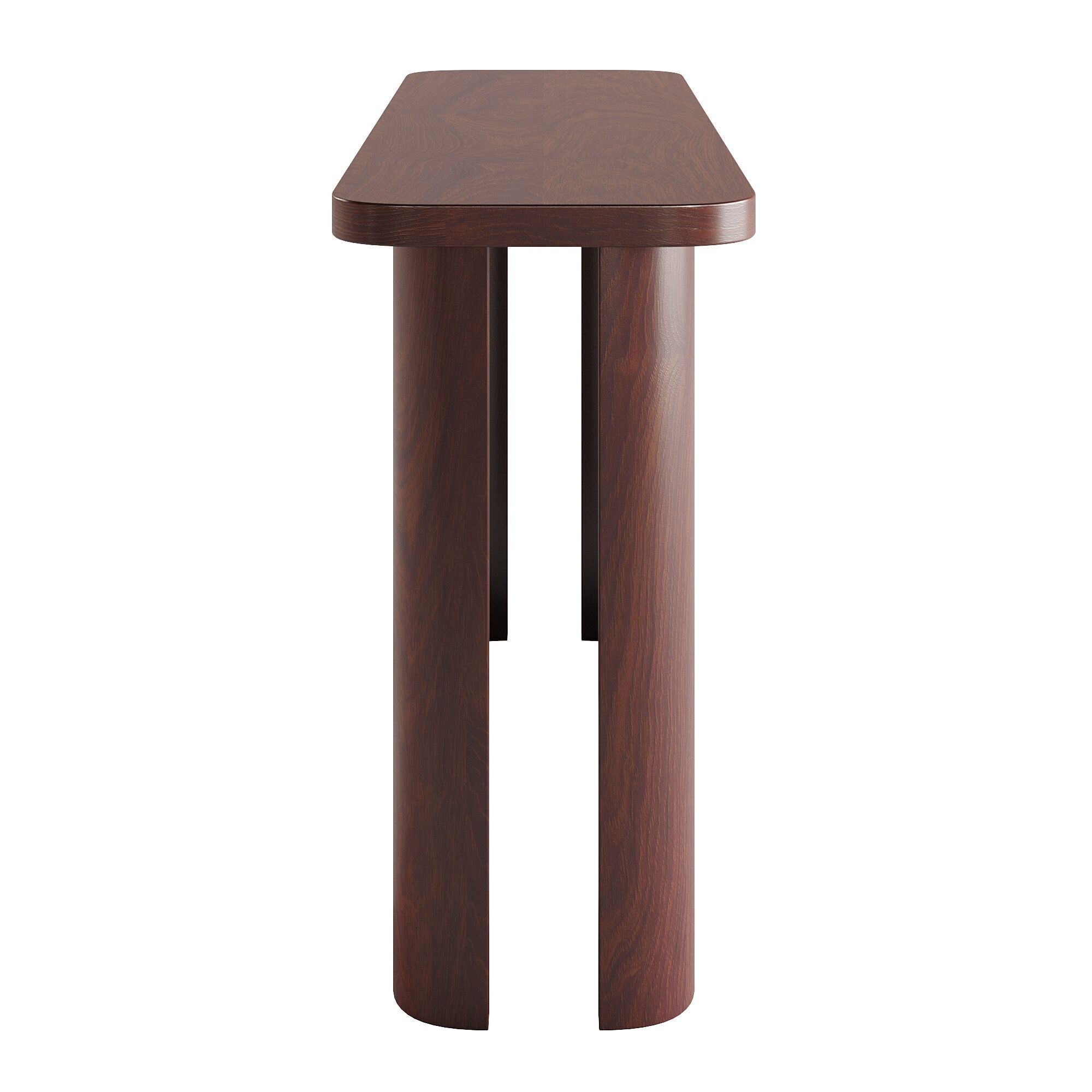 Keravat Dark Brown Wood Console Table 3D model_4