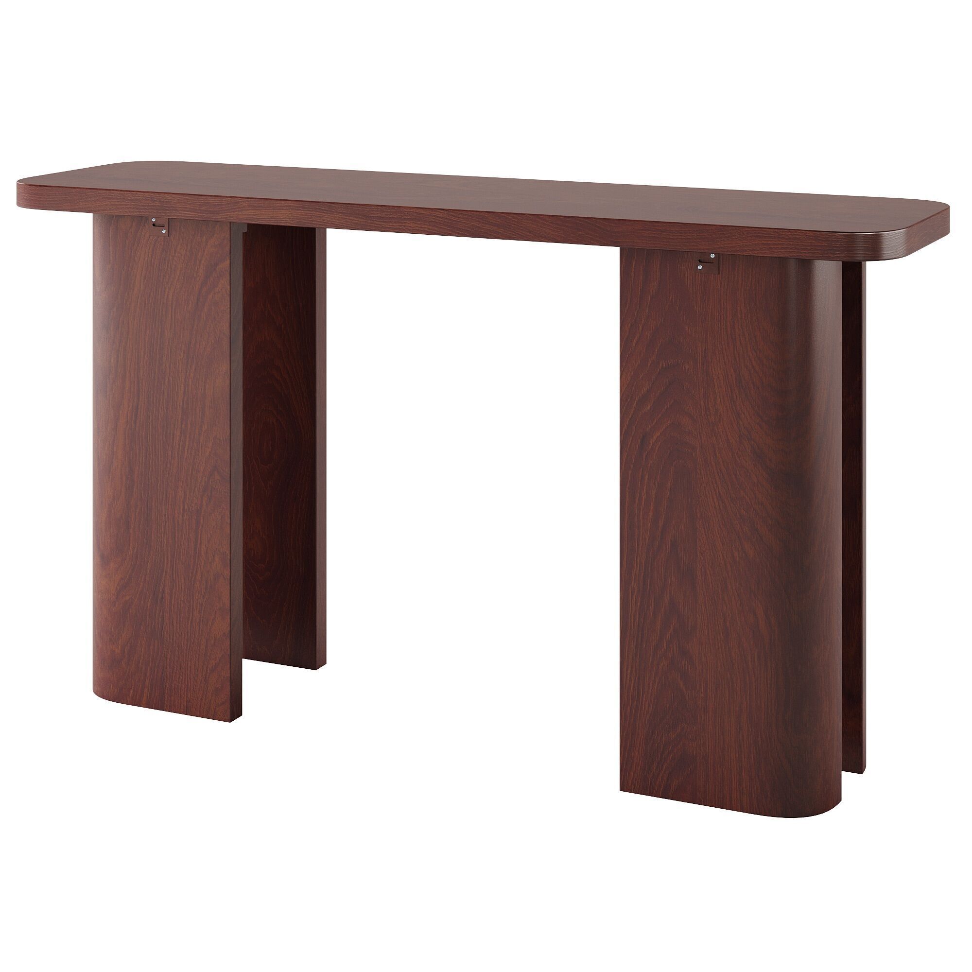 Keravat Dark Brown Wood Console Table 3D model_1