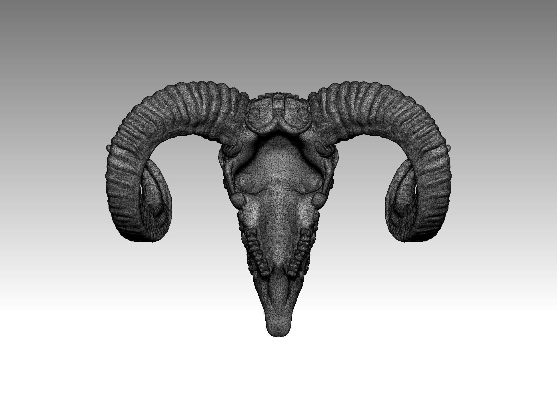 statue goat horns 3D print model_6