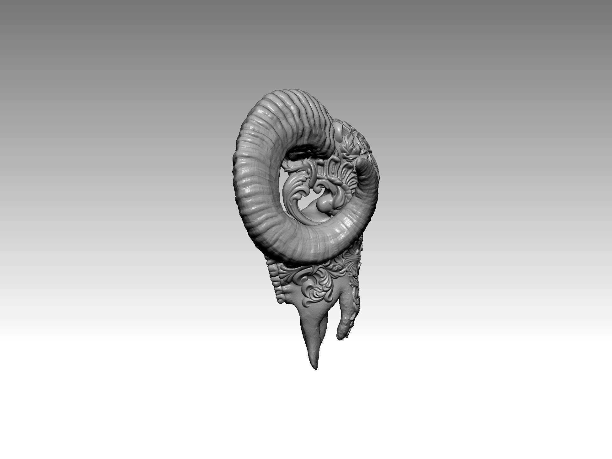 statue goat horns 3D print model_3