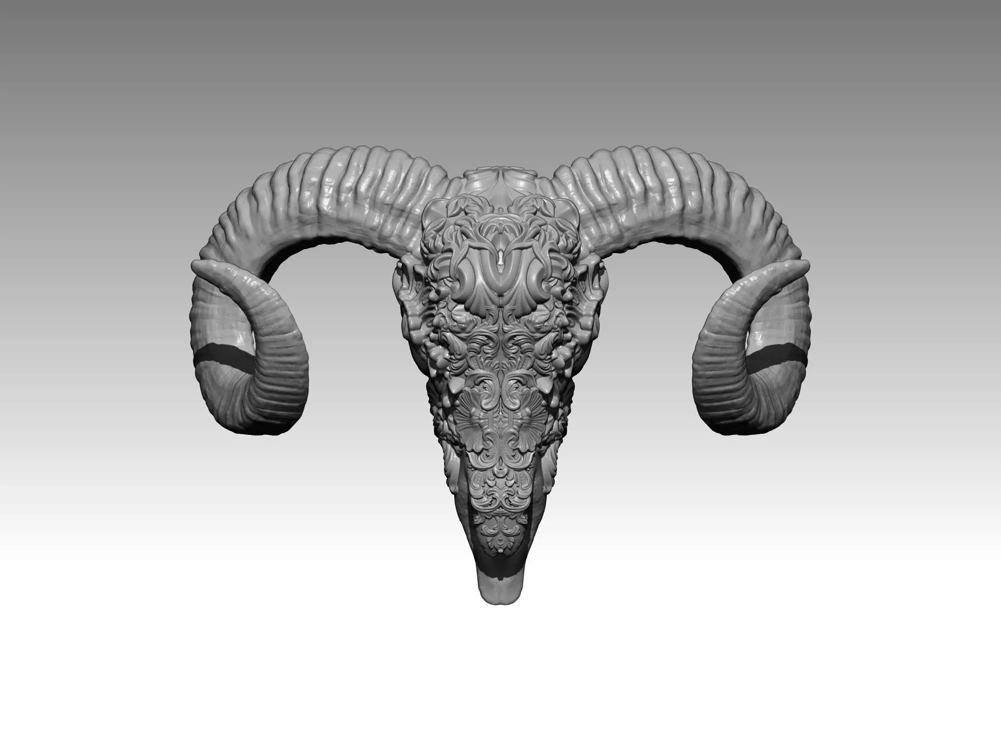statue goat horns 3D print model_0
