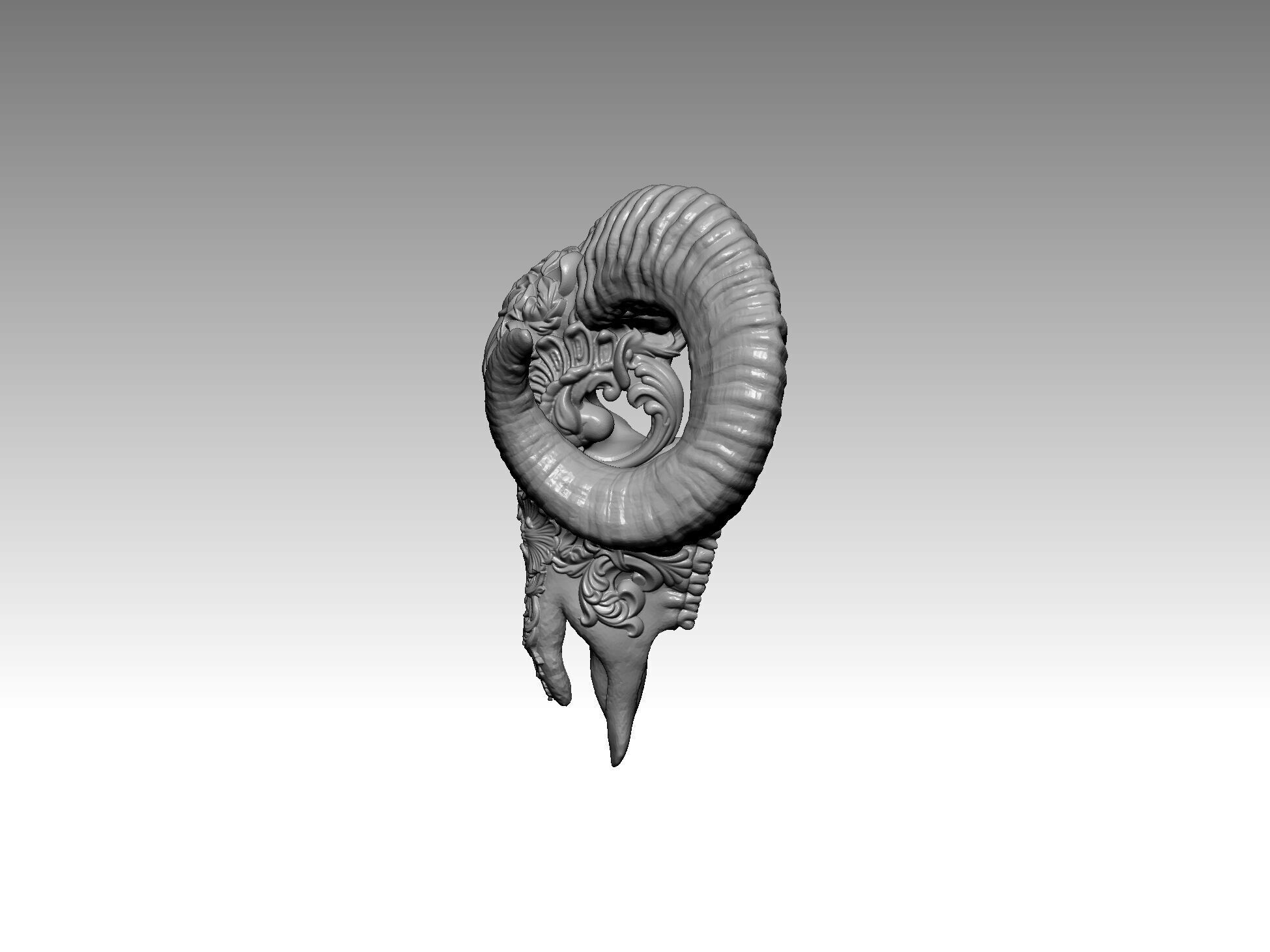 statue goat horns 3D print model_1