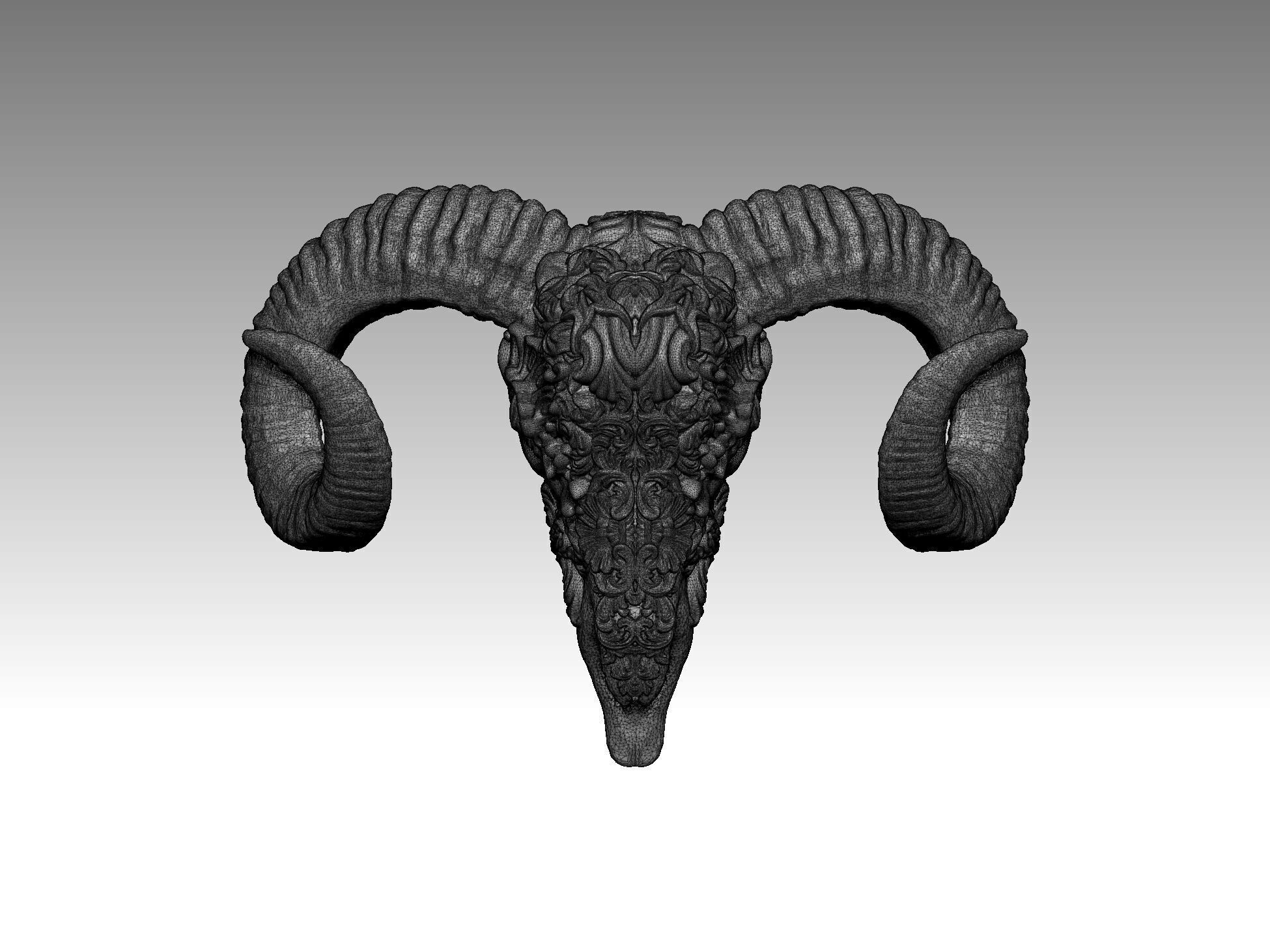 statue goat horns 3D print model_5