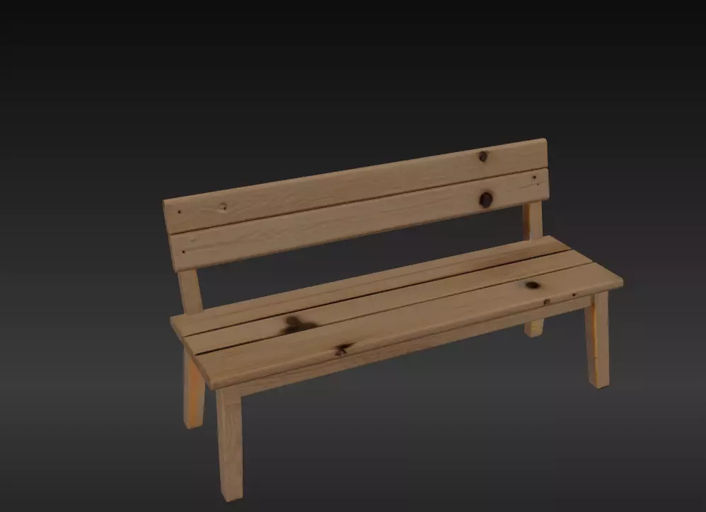 Bench Low-poly 3D model