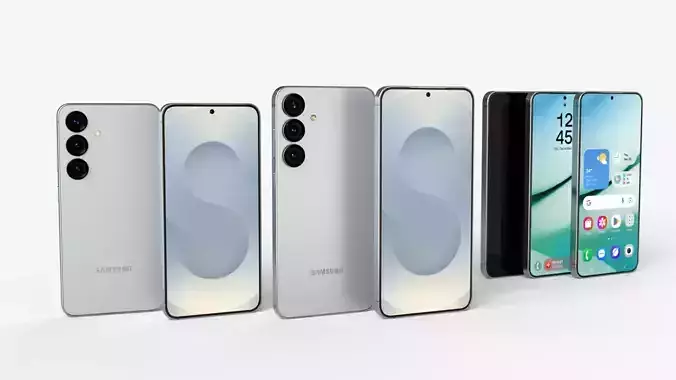 Silver Shadow Samsung Galaxy S25 and S25 Plus 3D model