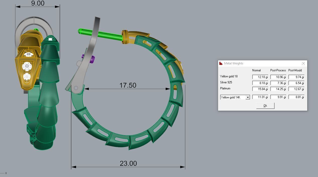 Bvlgari Snake Serpenti Earrings 3D print model_2