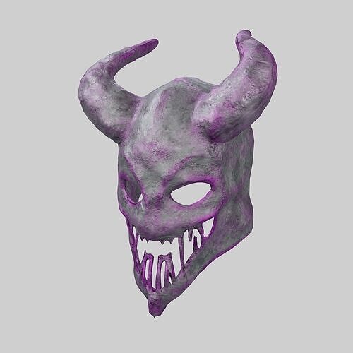 Horned Monster Mask v1 002 Low-poly 3D model