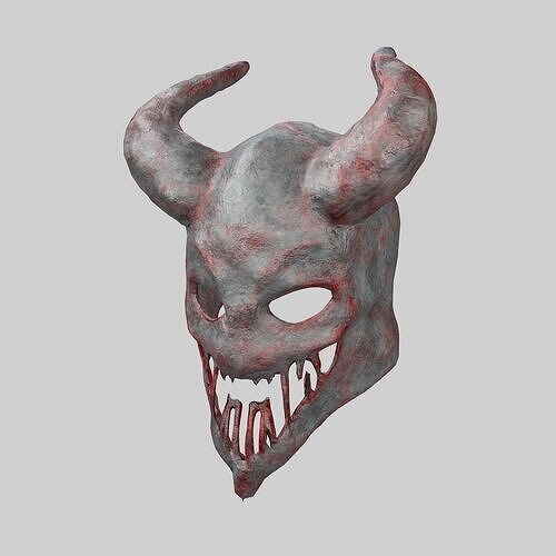 Horned Monster Mask v1 003 Low-poly 3D model