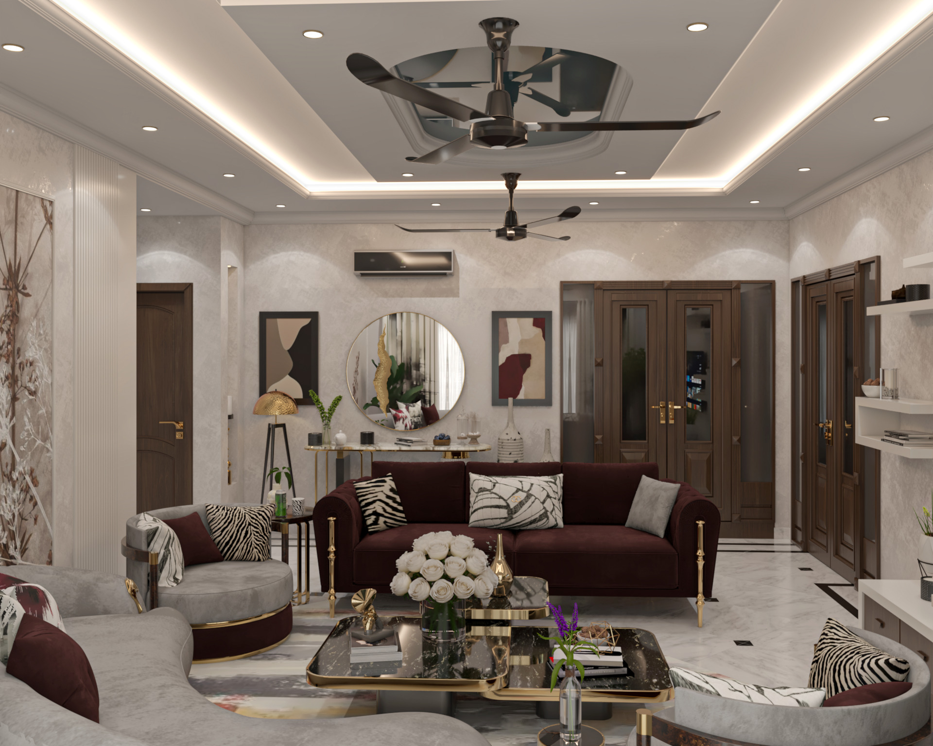 living room interior design in 3d model in sketchup  Low-poly 3D model_2