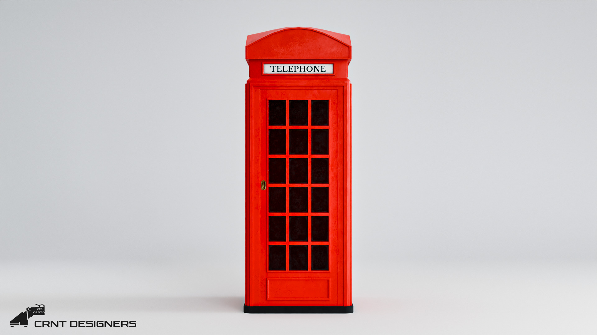 Telephone Booth Low-poly 3D model_1