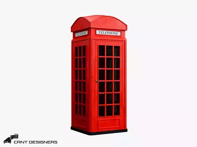 Telephone Booth Low-poly 3D model Telephone Booth Low-poly 3D model