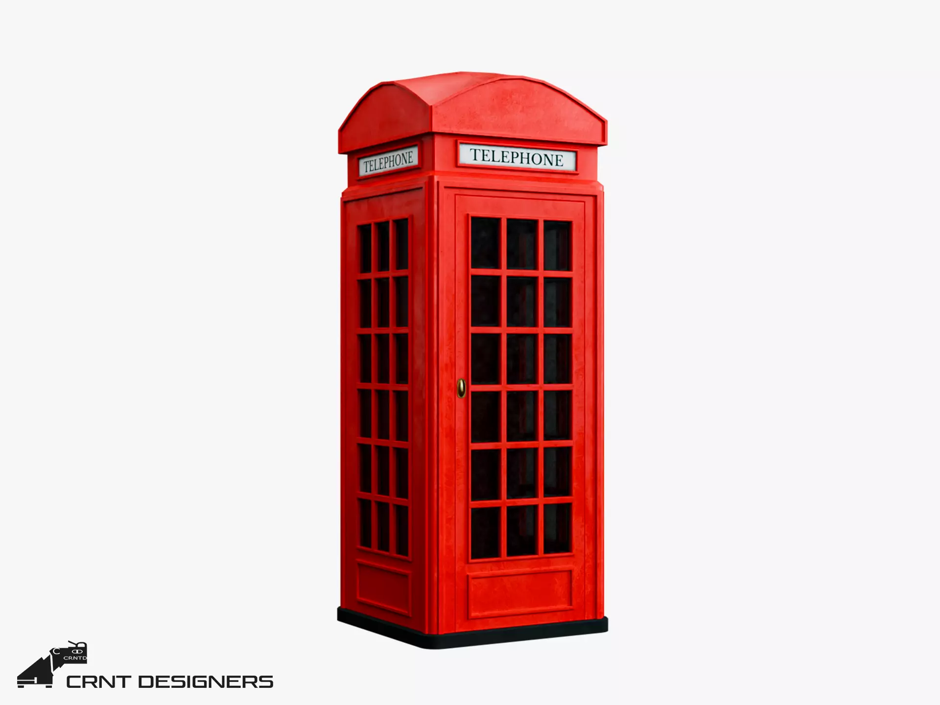 Telephone Booth Low-poly 3D model_0