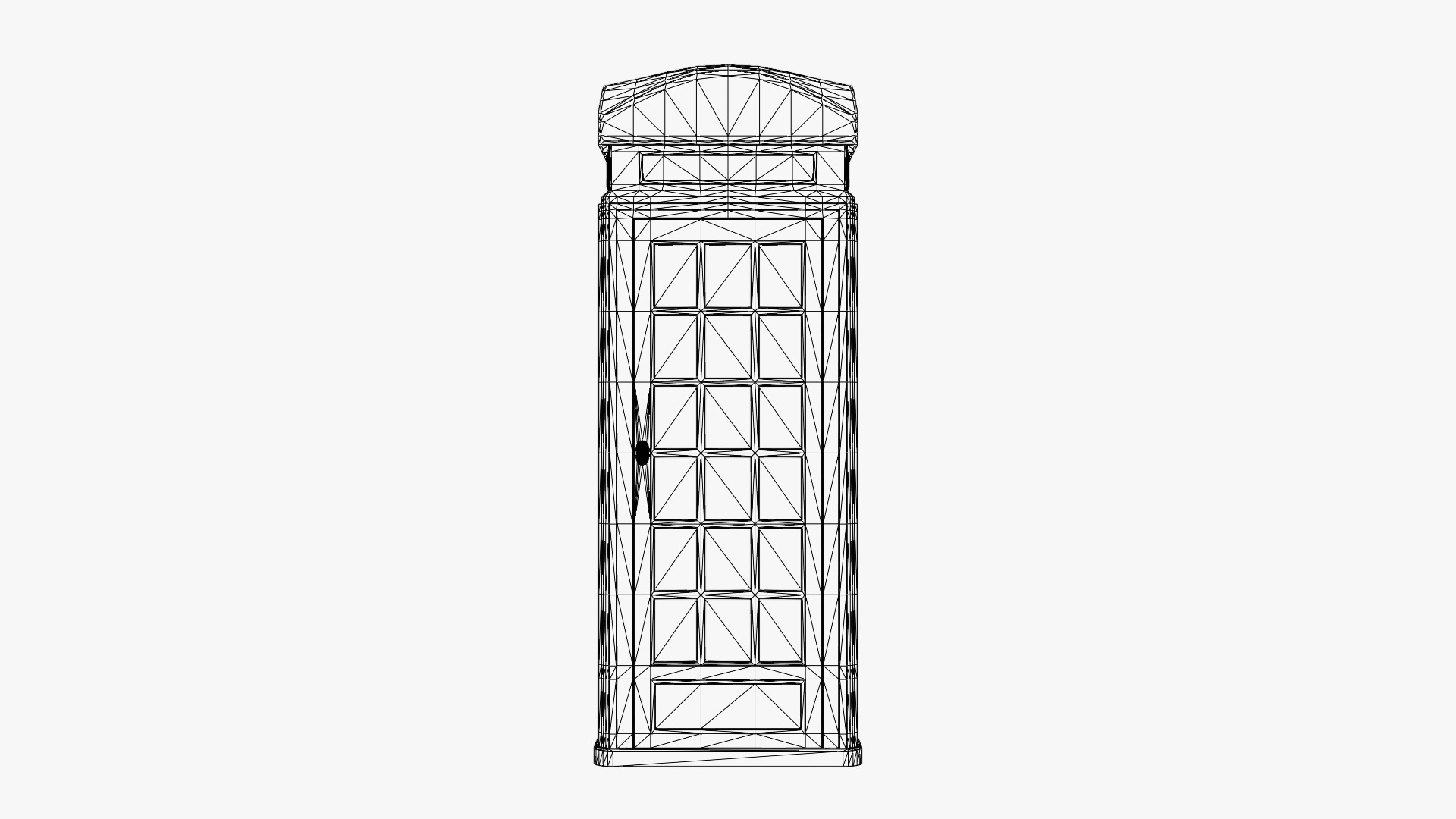 Telephone Booth Low-poly 3D model_2