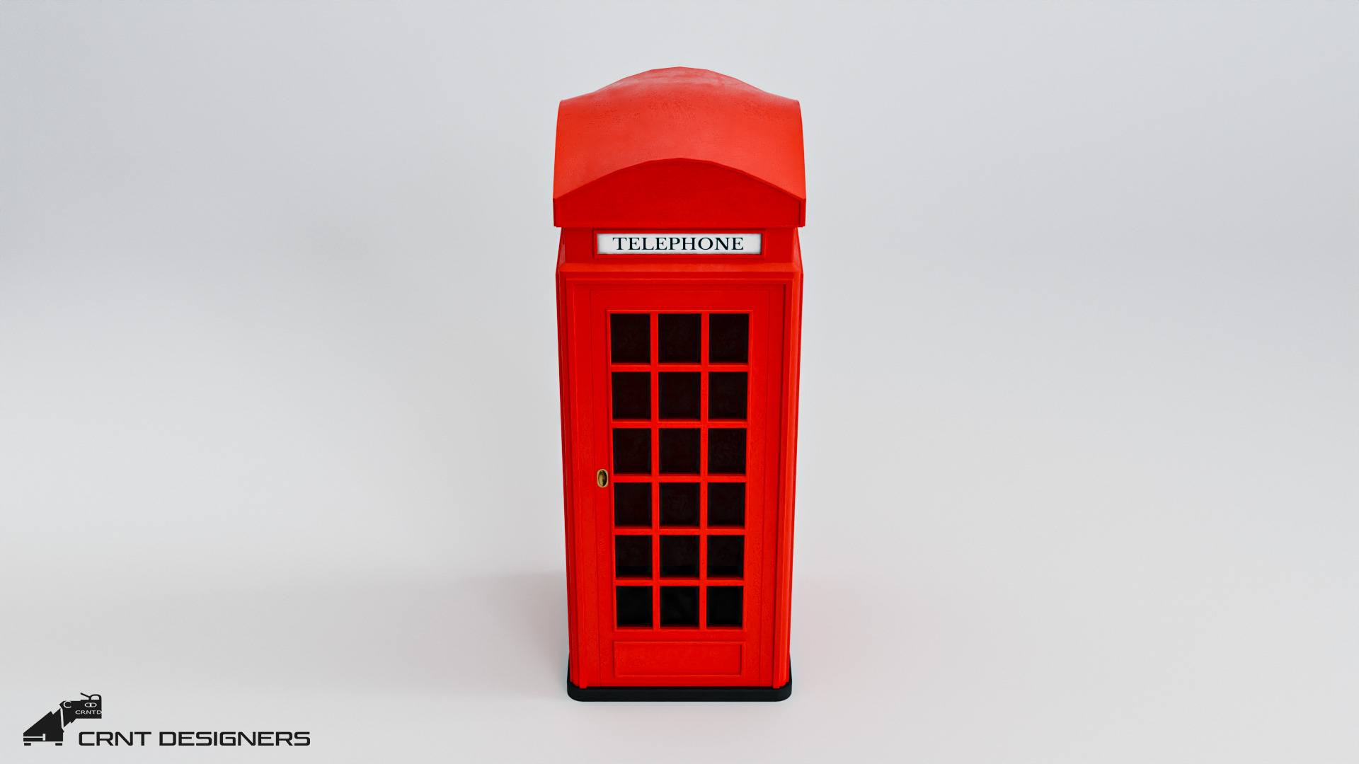 Telephone Booth Low-poly 3D model_7