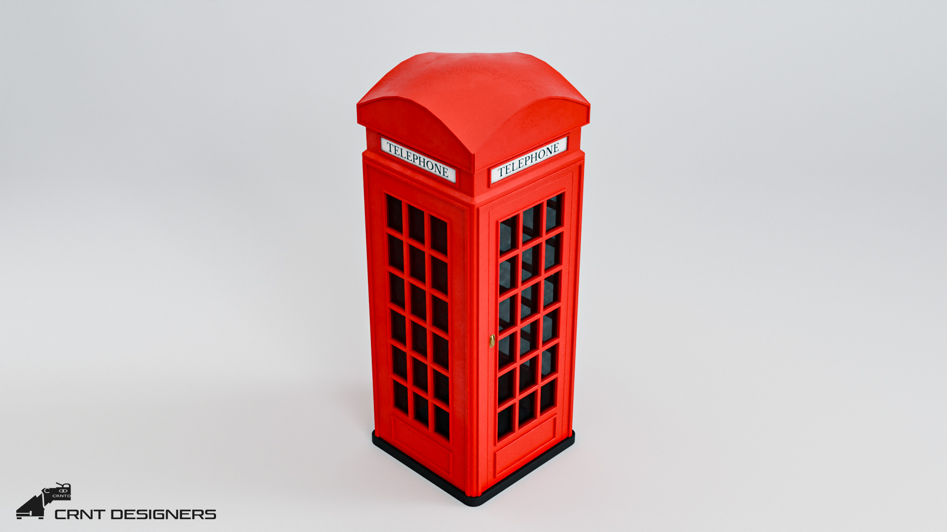 Telephone Booth Low-poly 3D model_8