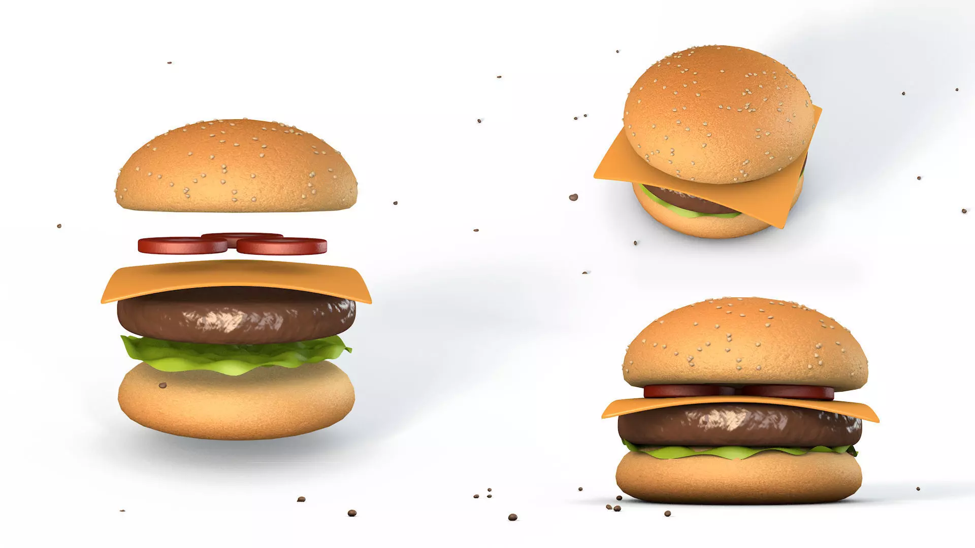 Animated Burger 3D model_0