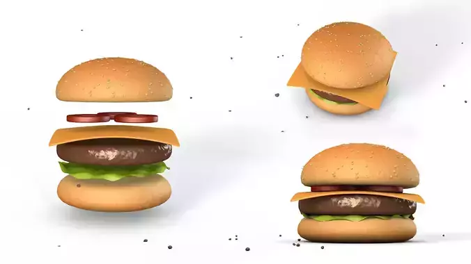 Animated Burger 3D model Animated Burger 3D model