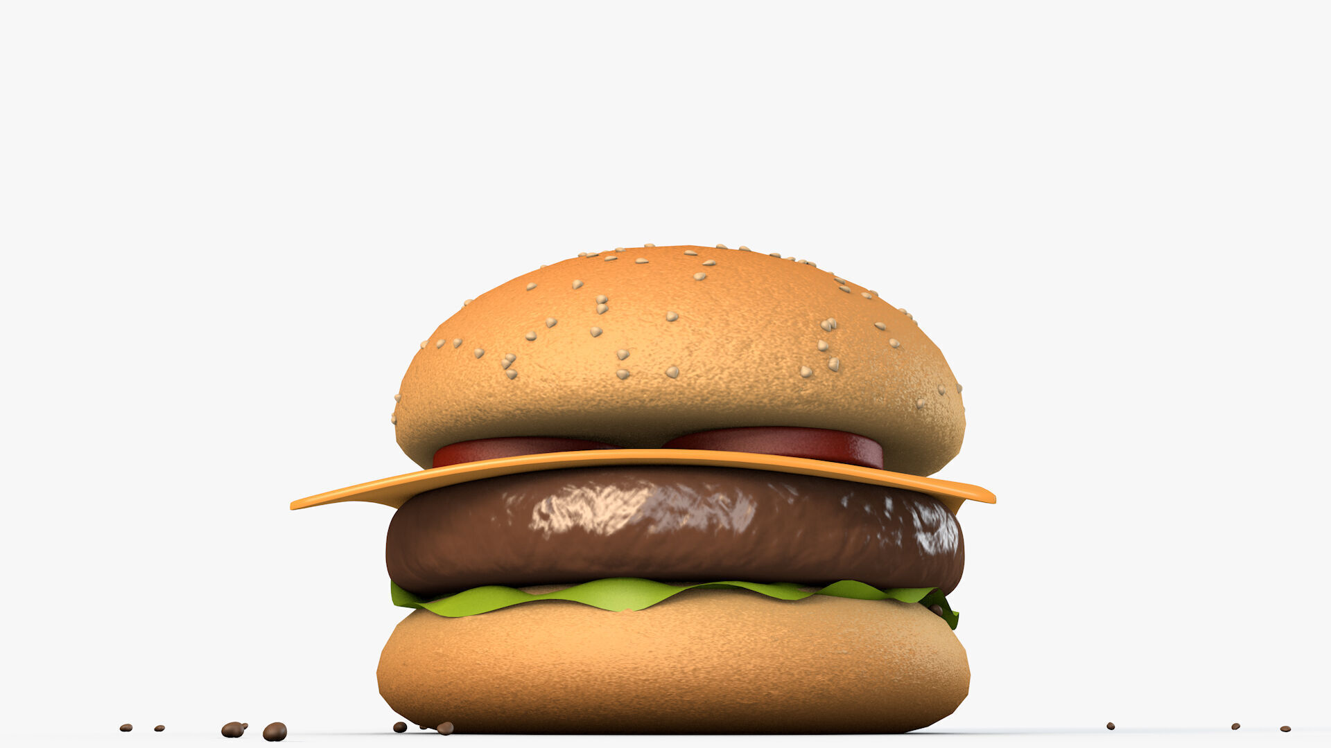 Animated Burger 3D model_1