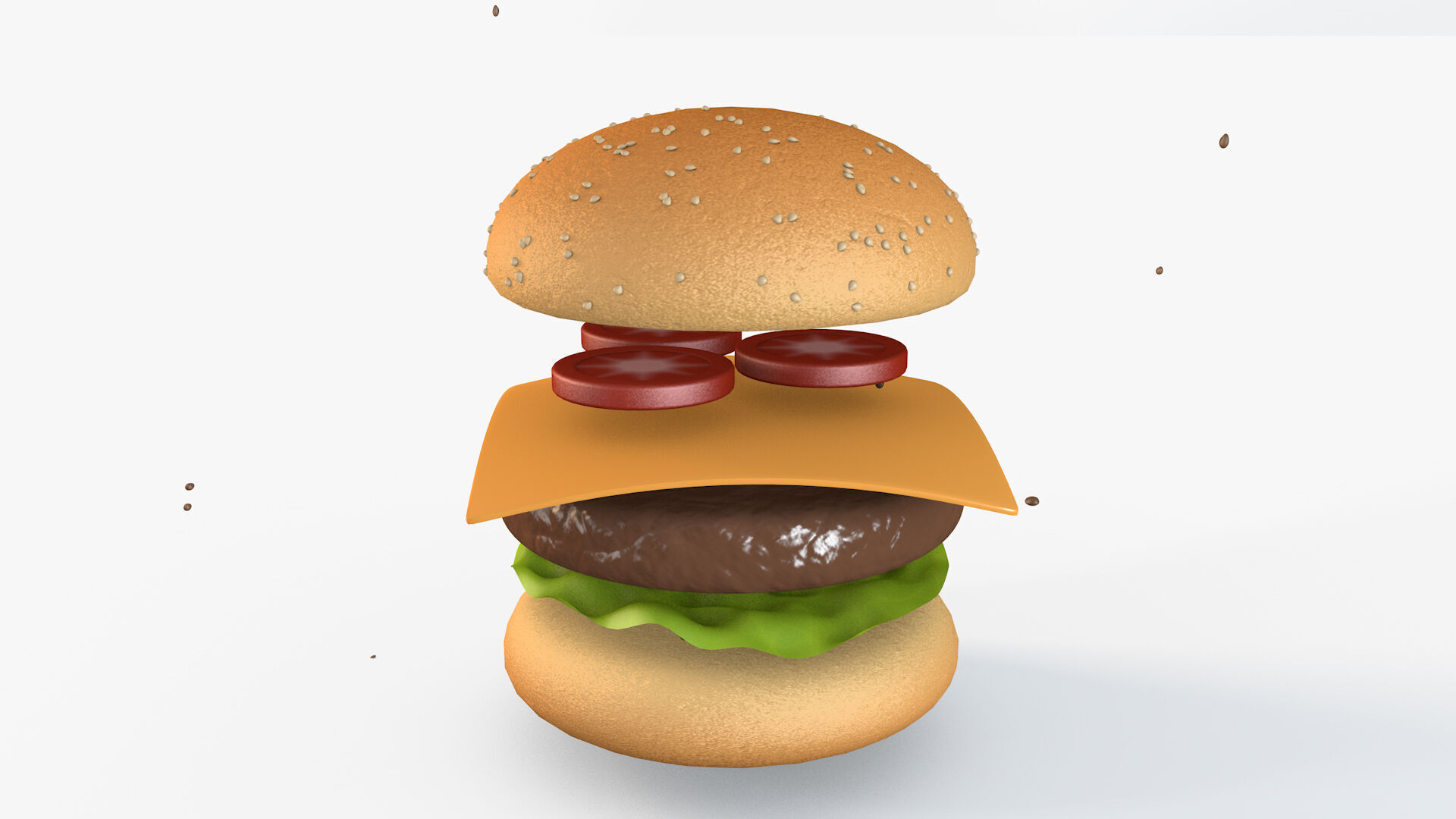 Animated Burger 3D model_9