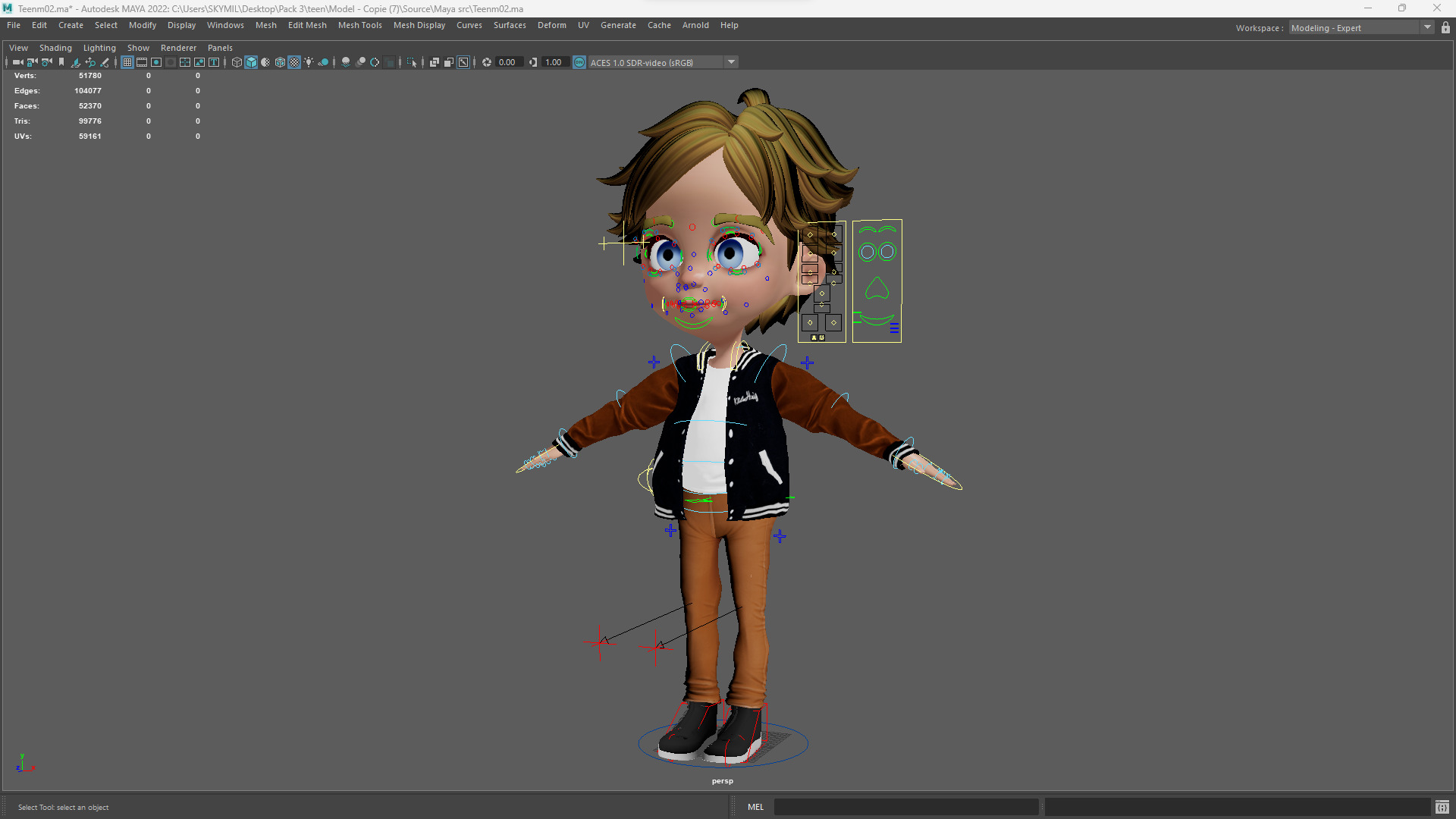 Karton Rigged 3D model Blue eyes Stylized Toon 3D Boy Cartoon Character Rigged VR ...