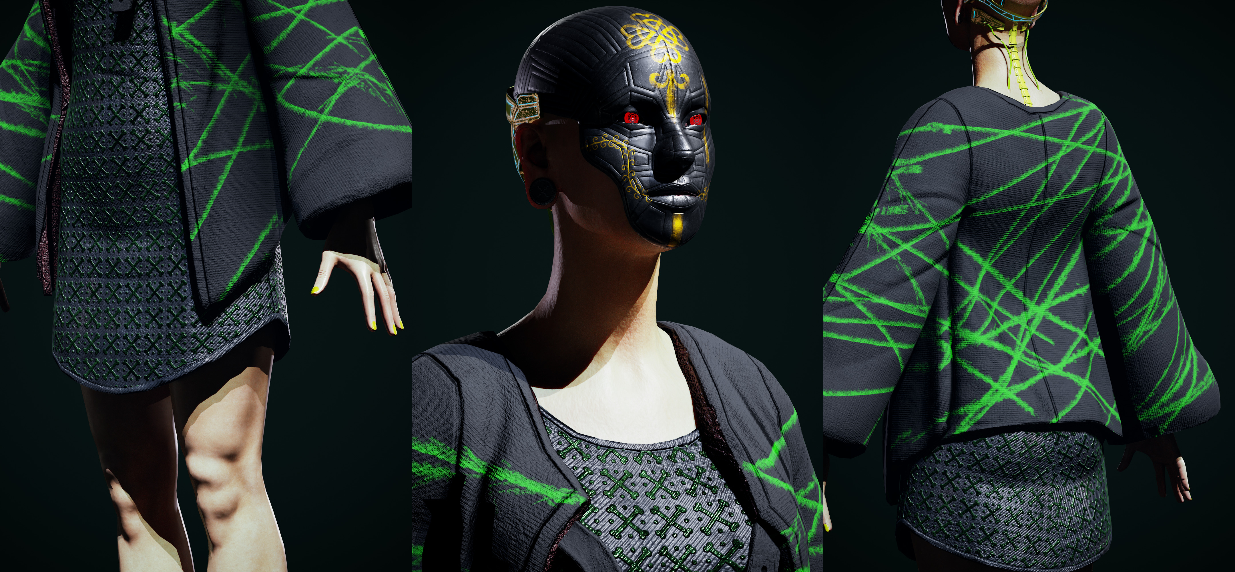 Cyber Cultist v3 Low-poly 3D model_7