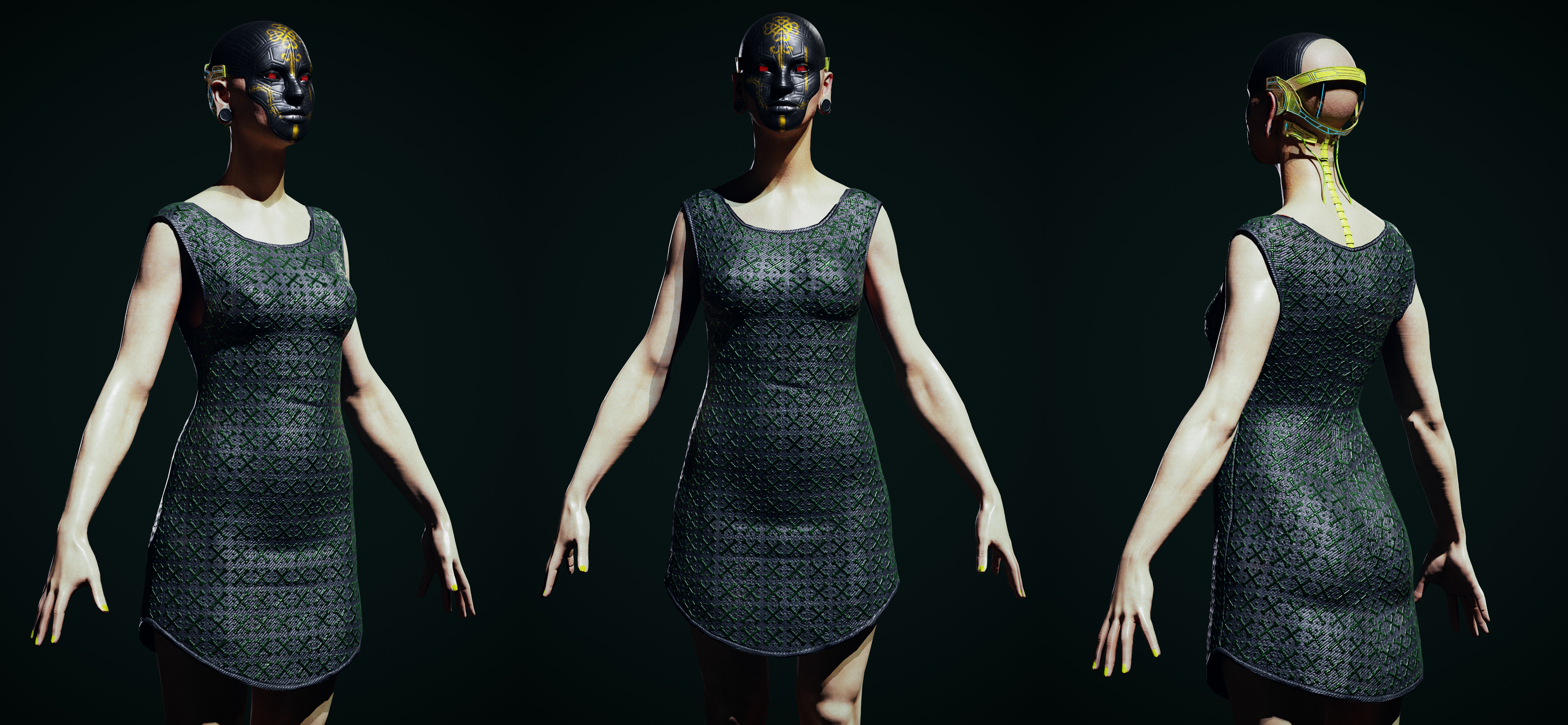 Cyber Cultist v3 Low-poly 3D model_6