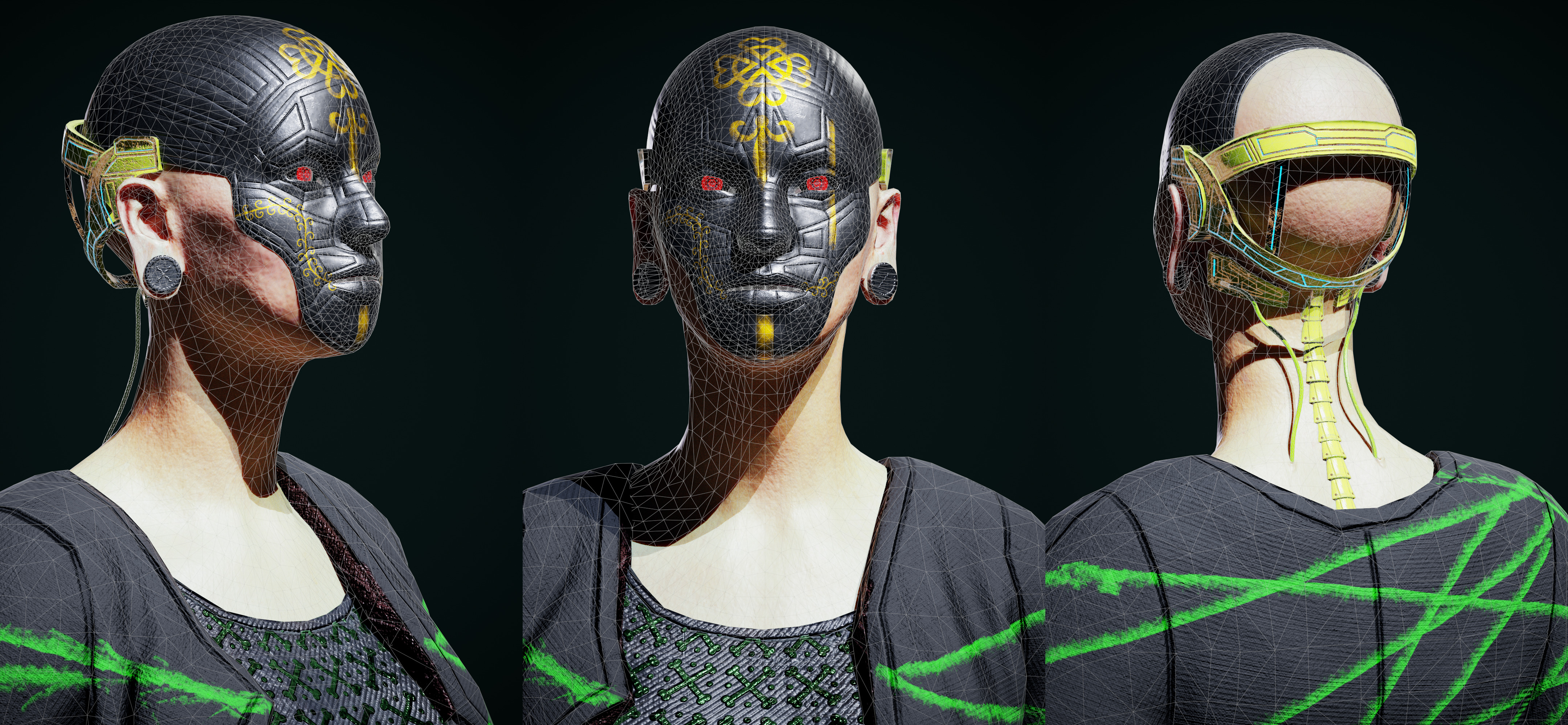 Cyber Cultist v3 Low-poly 3D model_8