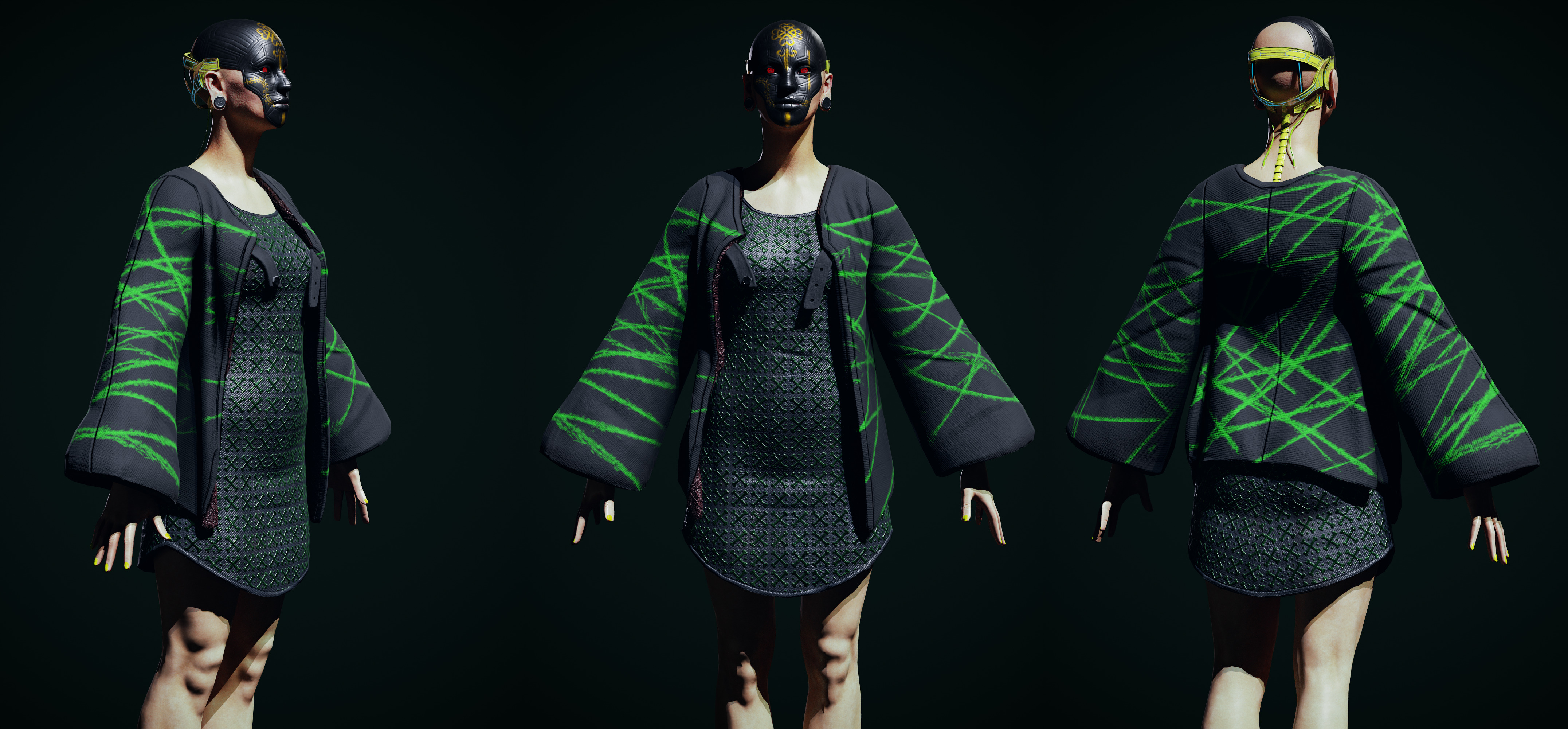 Cyber Cultist v3 Low-poly 3D model_4