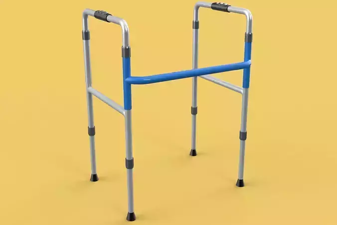 ADJUSTABLE WALKER ZIMMER WALKING FRAME STANDING MOBILITY AID 3D model