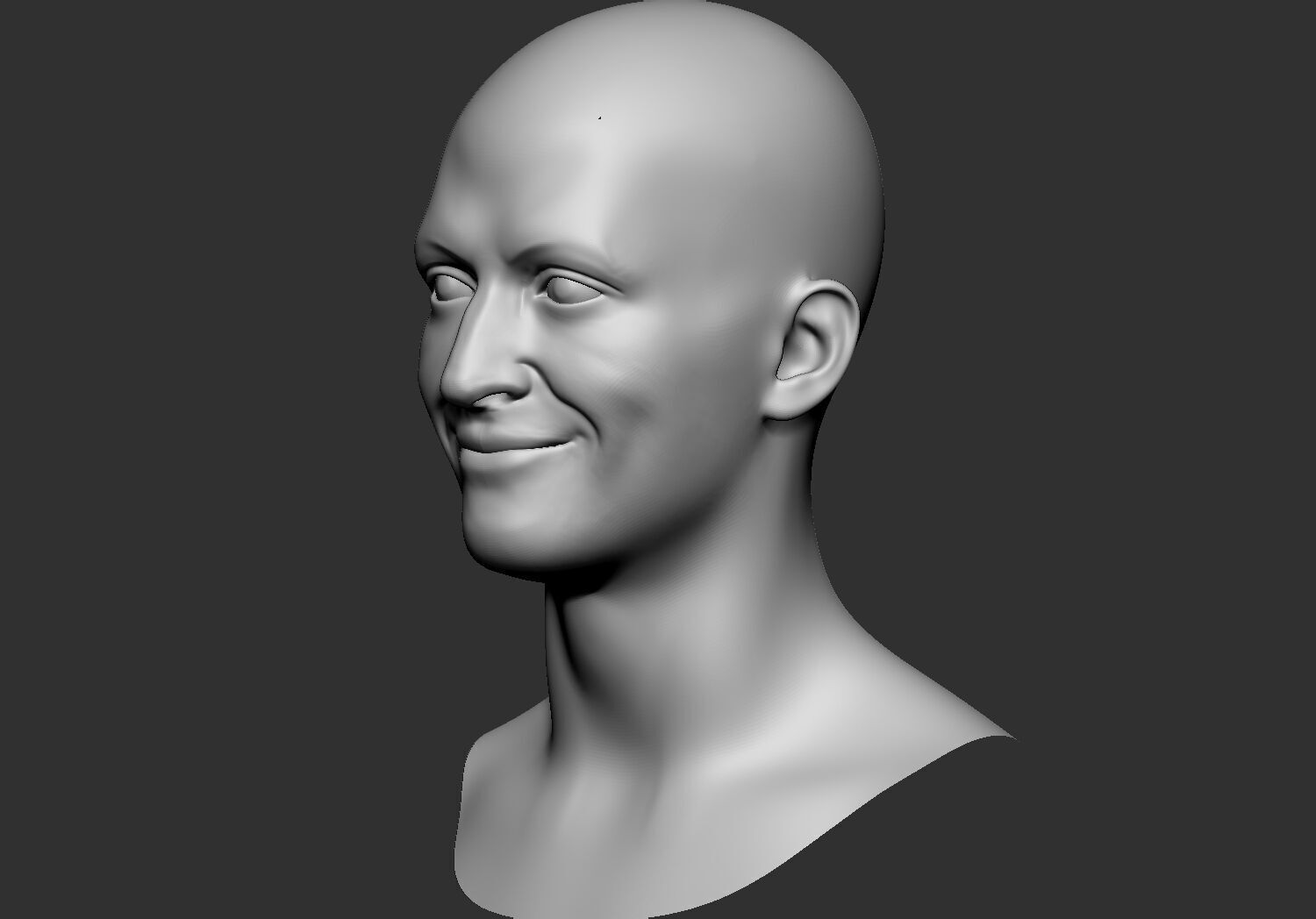 human Base mesh head multi expressions 3d stl model 3D print model_7