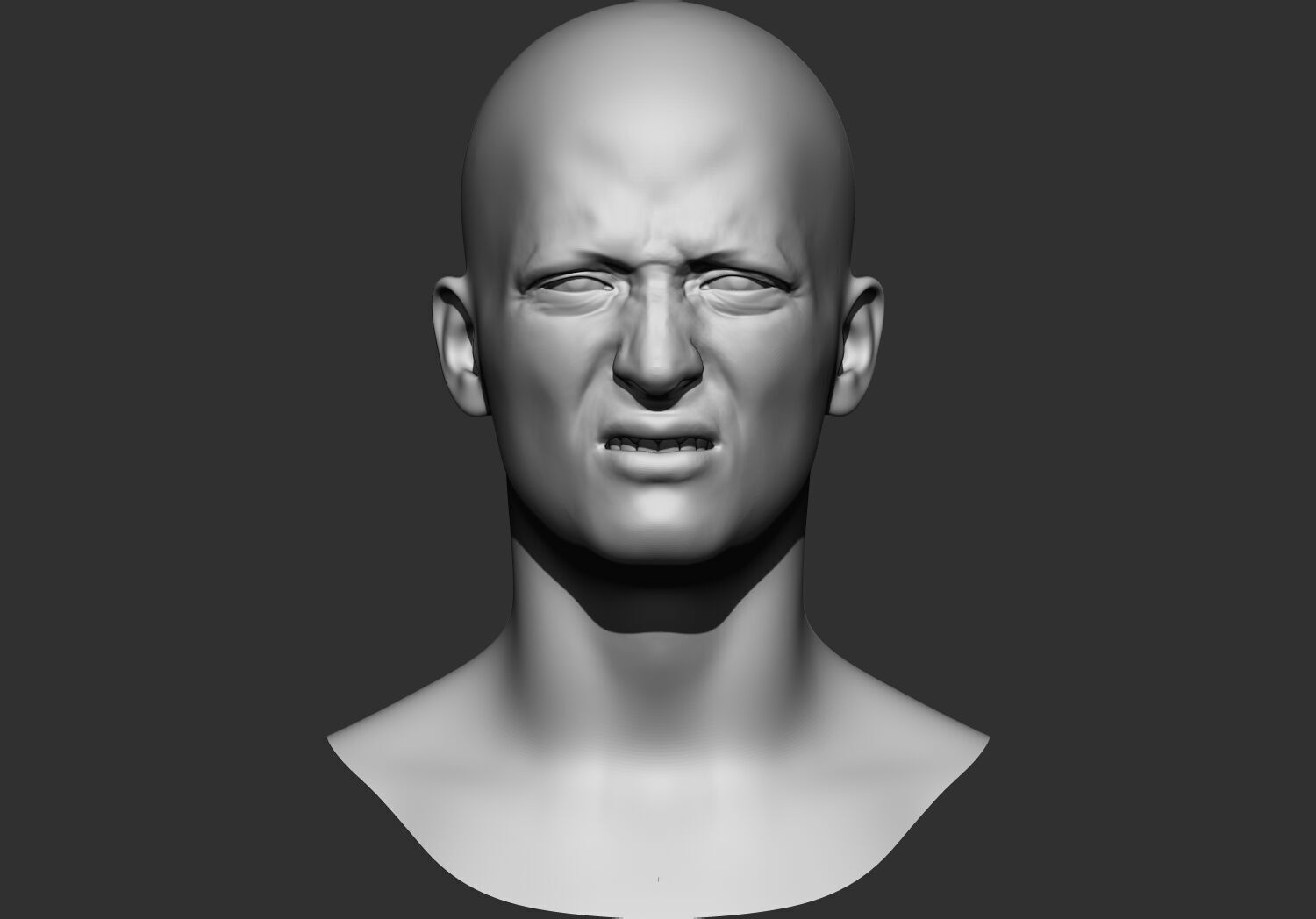 human Base mesh head multi expressions 3d stl model 3D print model_5
