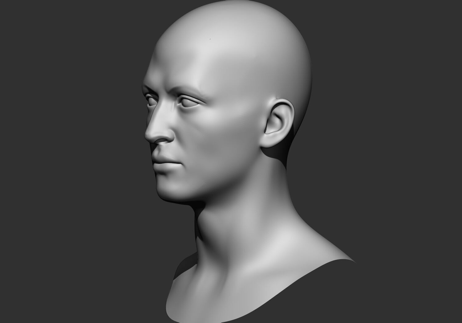 human Base mesh head multi expressions 3d stl model 3D print model_8