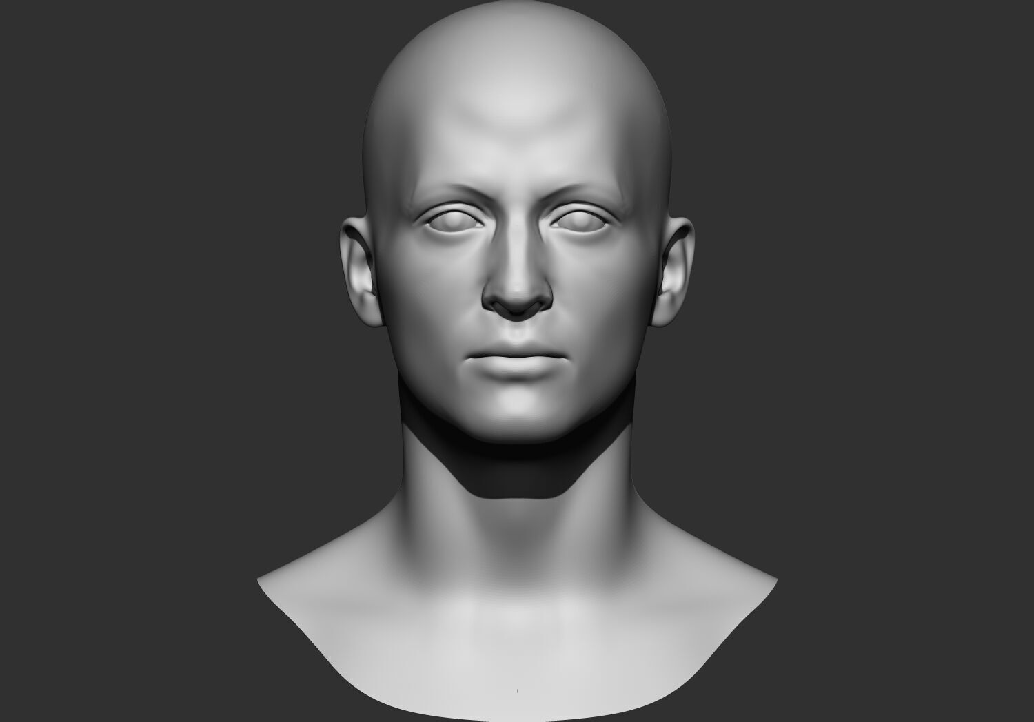 human Base mesh head multi expressions 3d stl model 3D print model_1