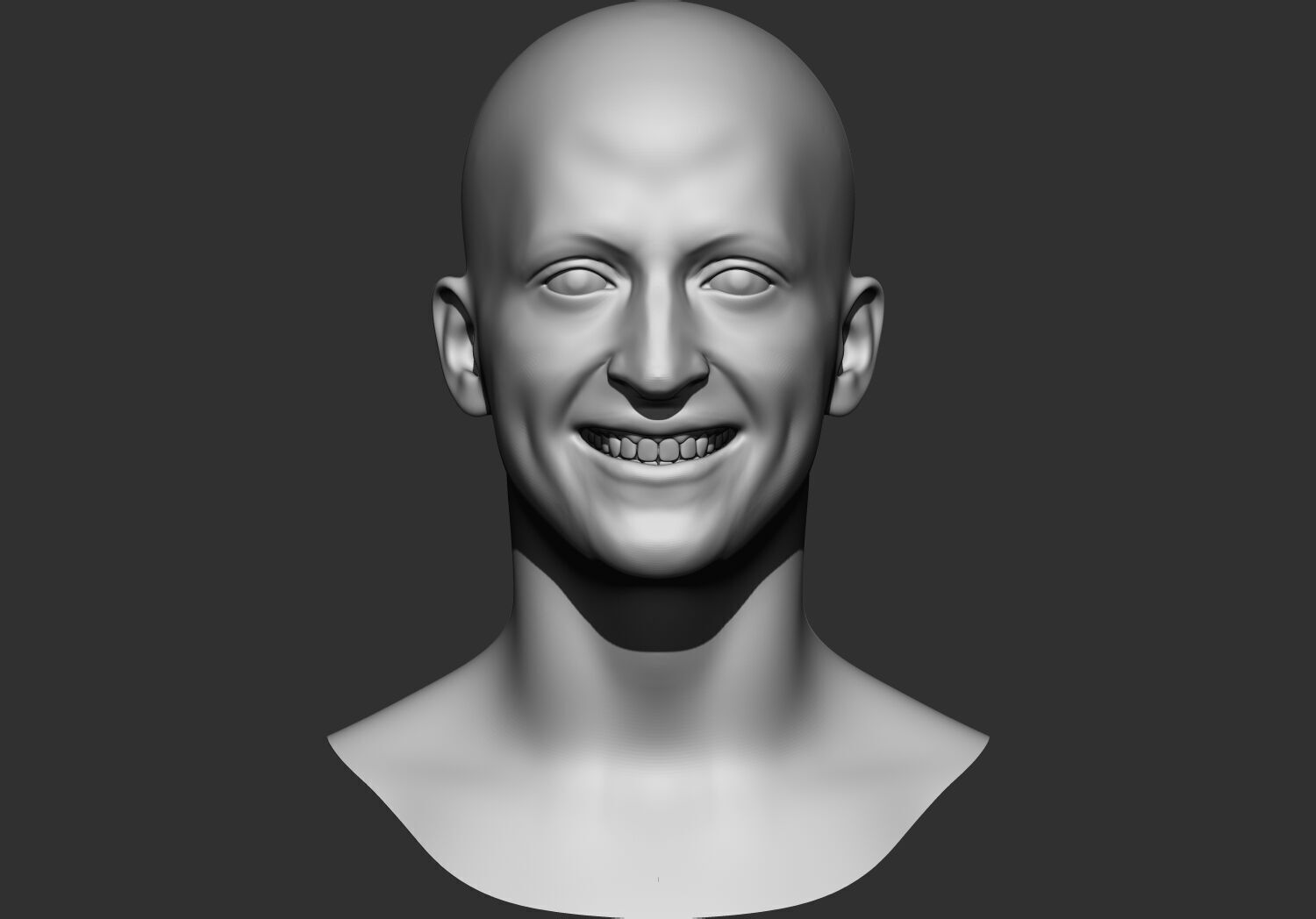 human Base mesh head multi expressions 3d stl model 3D print model_12