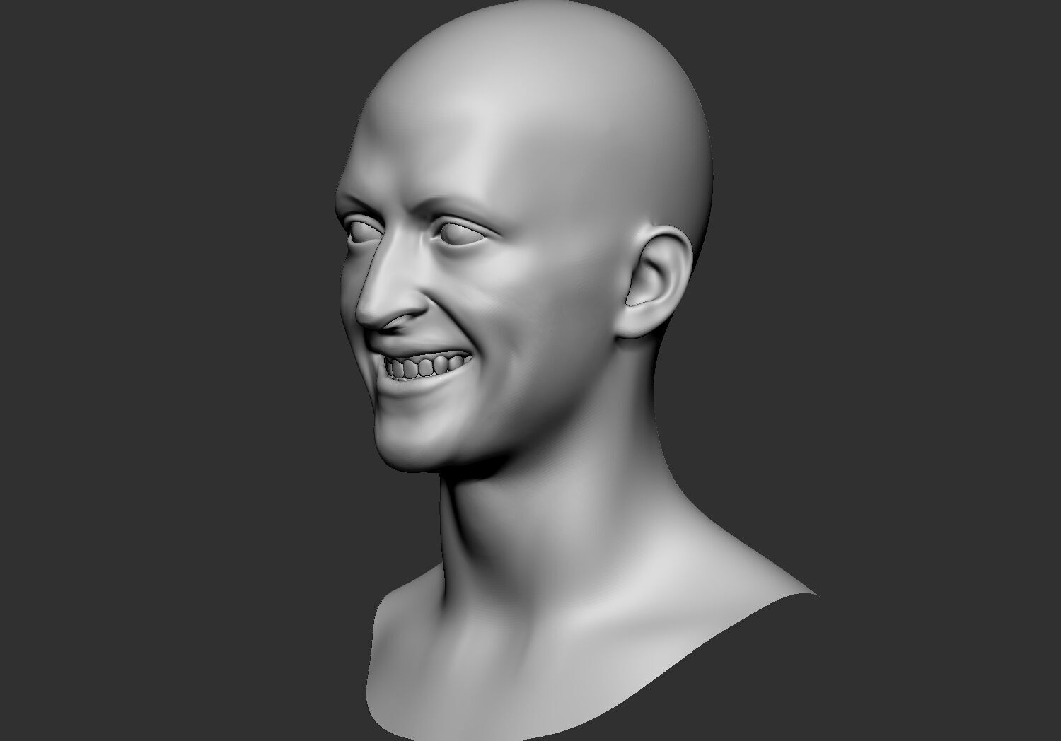 human Base mesh head multi expressions 3d stl model 3D print model_11