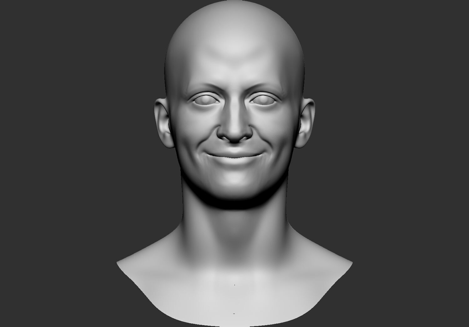 human Base mesh head multi expressions 3d stl model 3D print model_4