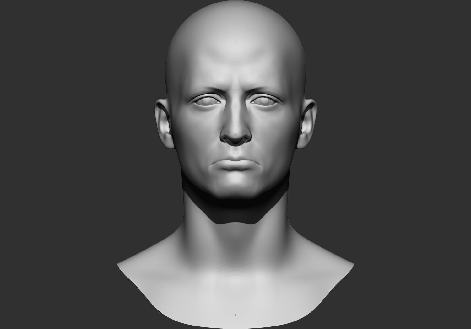 human Base mesh head multi expressions 3d stl model 3D print model_9