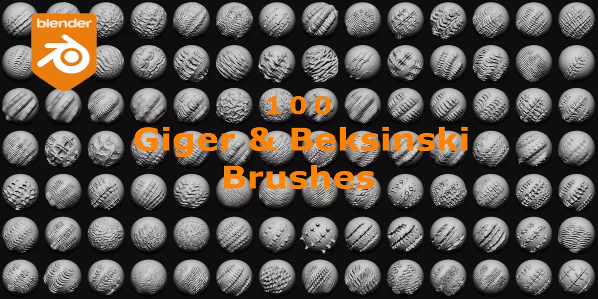 100 Giger and Beksinski Brushes 3D model